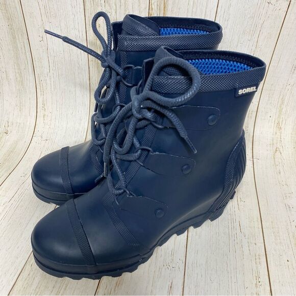 Sorel Joan Of Arctic Wedge Rain Boot Blue - Size 9.5 - Picture 1 of 9
